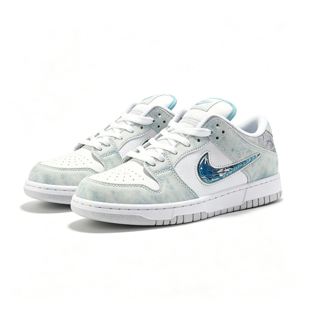Nike Dunk Low — White / Light Teal Tie-Dye