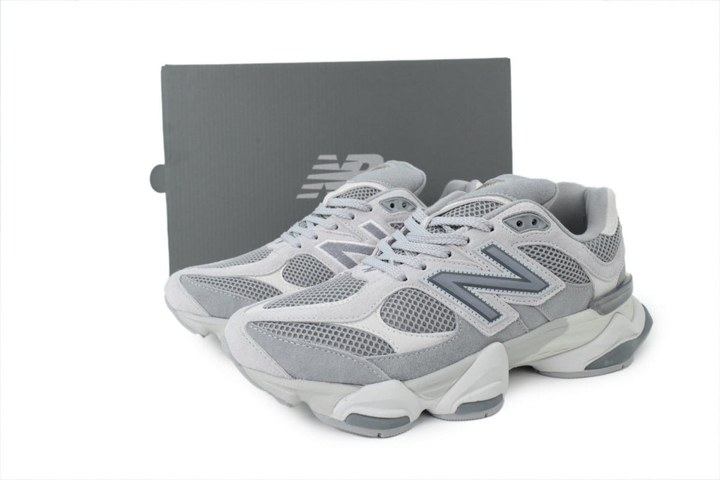 New Balance 9060 Women's & Men's Light Grey & White Chunky Retro Sneakers