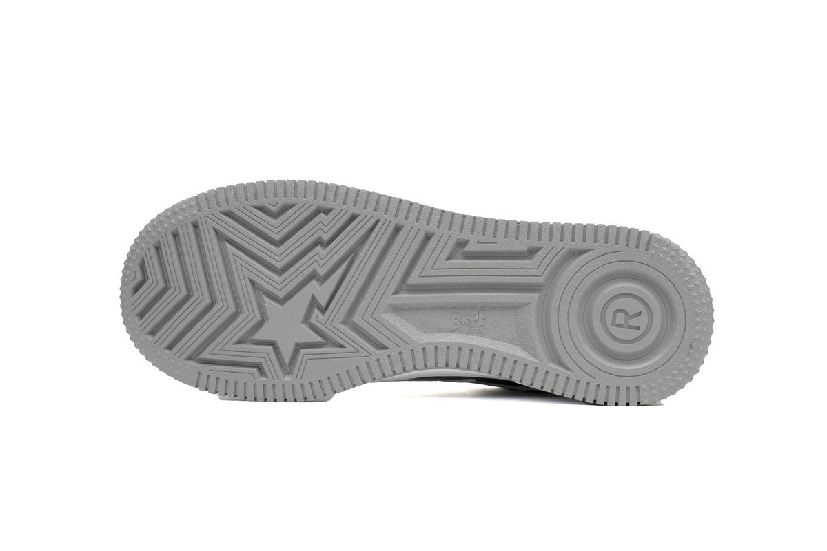 A BATHING APE BAPE STA White & Grey White-Star Sneakers | Women's & Men's Skate-Inspired Shoes