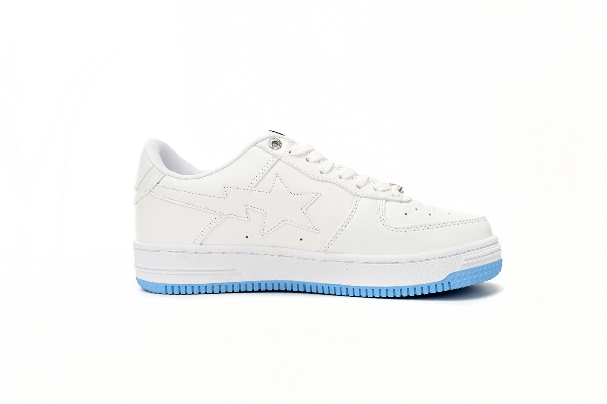 A BATHING APE BAPE STA White Iridescent Pastel Sneakers | Women's & Men's Skate-Inspired Shoes