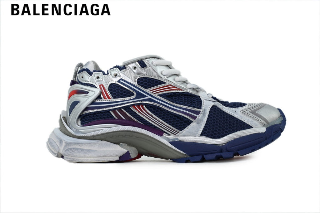 Balenciaga Skate men's shoes  women sneakers Silver White Blue