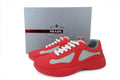 Prada America's Cup Sneakers slip ons womens  prada designer mens shoes Red-gray