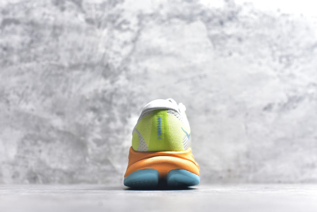 HOKA Rincon 4 Women's Men's Shoes | White, Orange & Aqua Blue Mesh Running Sneakers