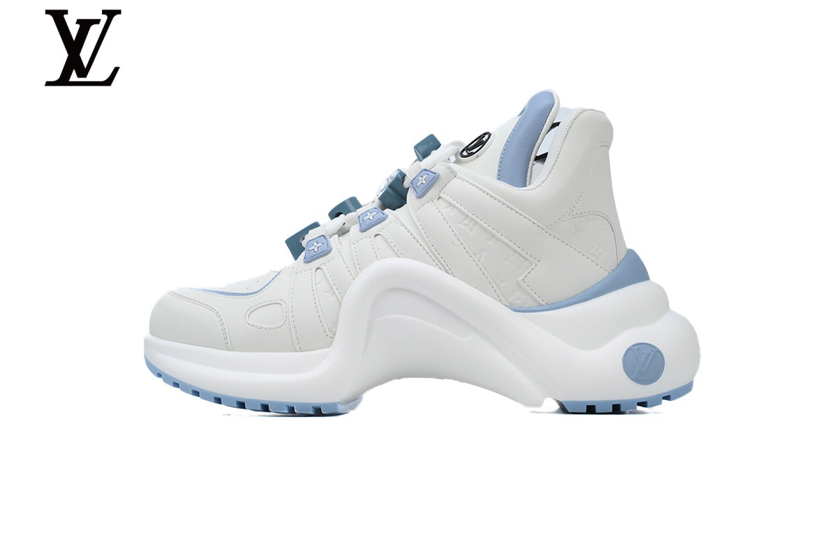 Louis Vuitton shoes for man  women Archlight Sneaker – White & Light Blue