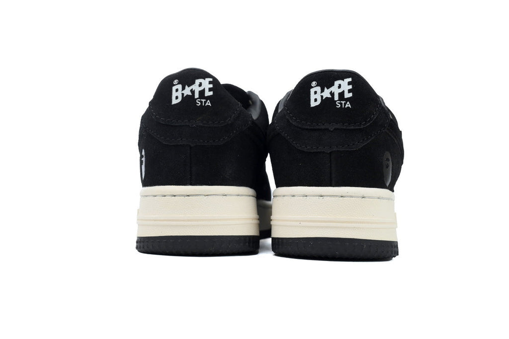 A BATHING APE BAPE STA Black & Cream Tonal-Star Sneakers | Women's & Men's Skate-Inspired Shoes