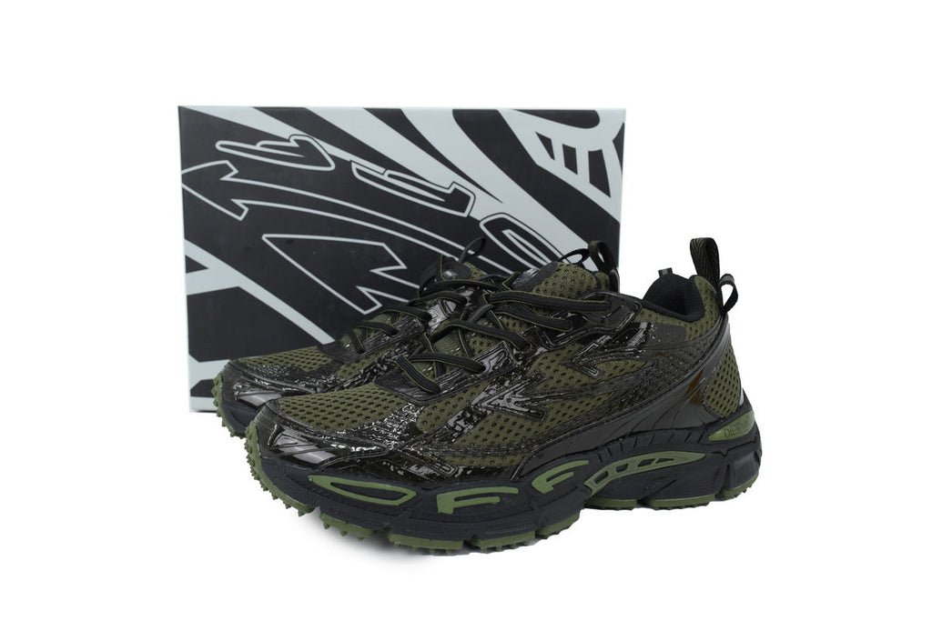 Off-White Be Right Back Women's Men's Black & Dark Olive Chunky Sneakers