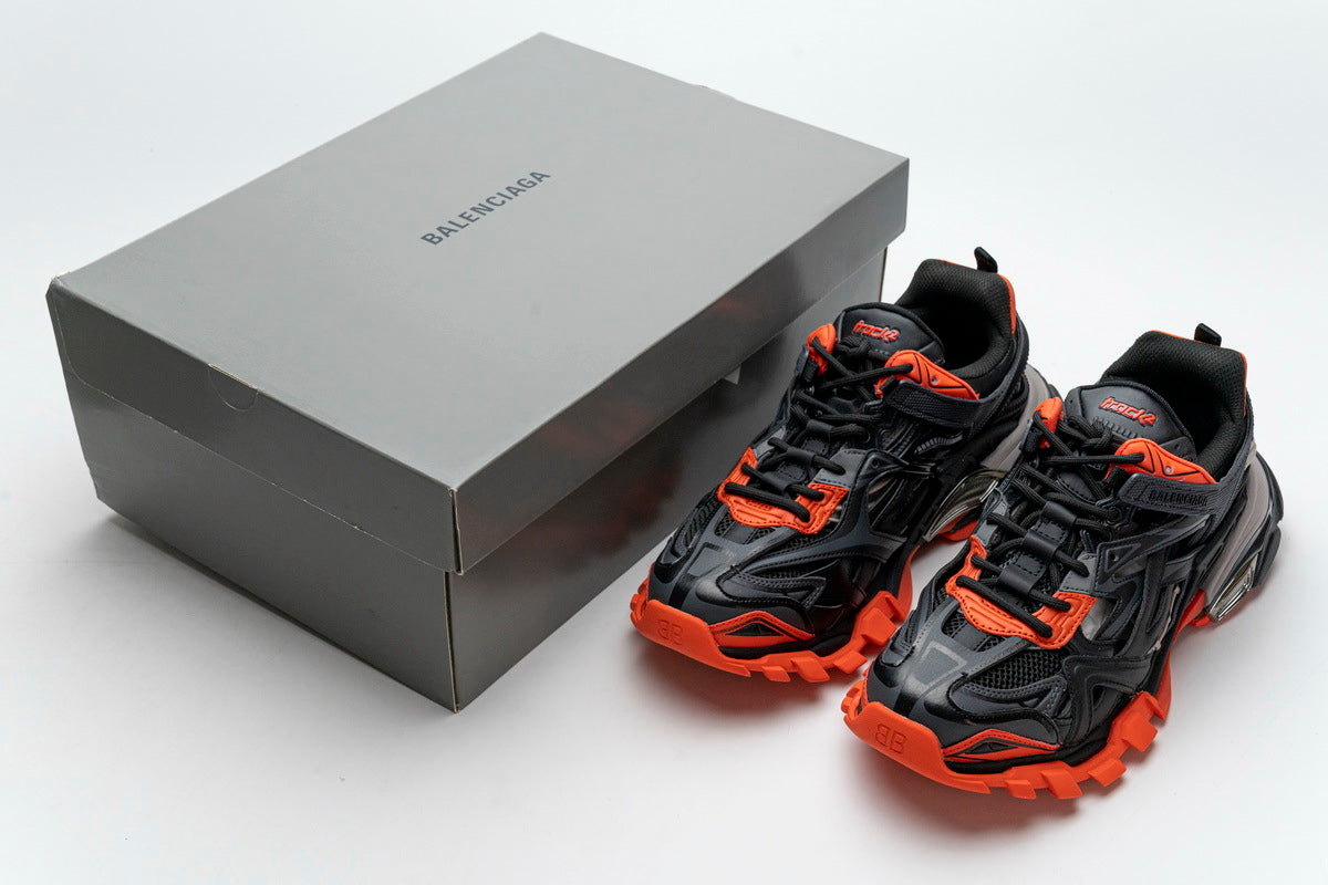 Balenciaga men's shoes  Track.2 Sneakers  balenciaga runners Black Orange