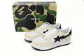 A BATHING APE BAPE STA Cream Snakeskin-Pattern Sneakers | Women's & Men's Skate-Inspired Shoes