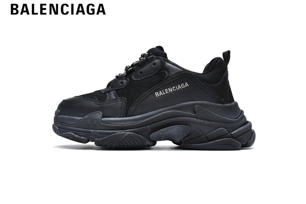 Balenciaga Triple S men's shoes  women sneakers — Full Black