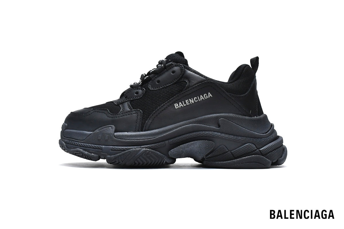 Balenciaga Triple S men's shoes  women sneakers – Triple Black