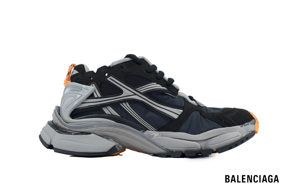 Balenciaga Runner men's shoes  women sneakers – Dark Grey & Orange