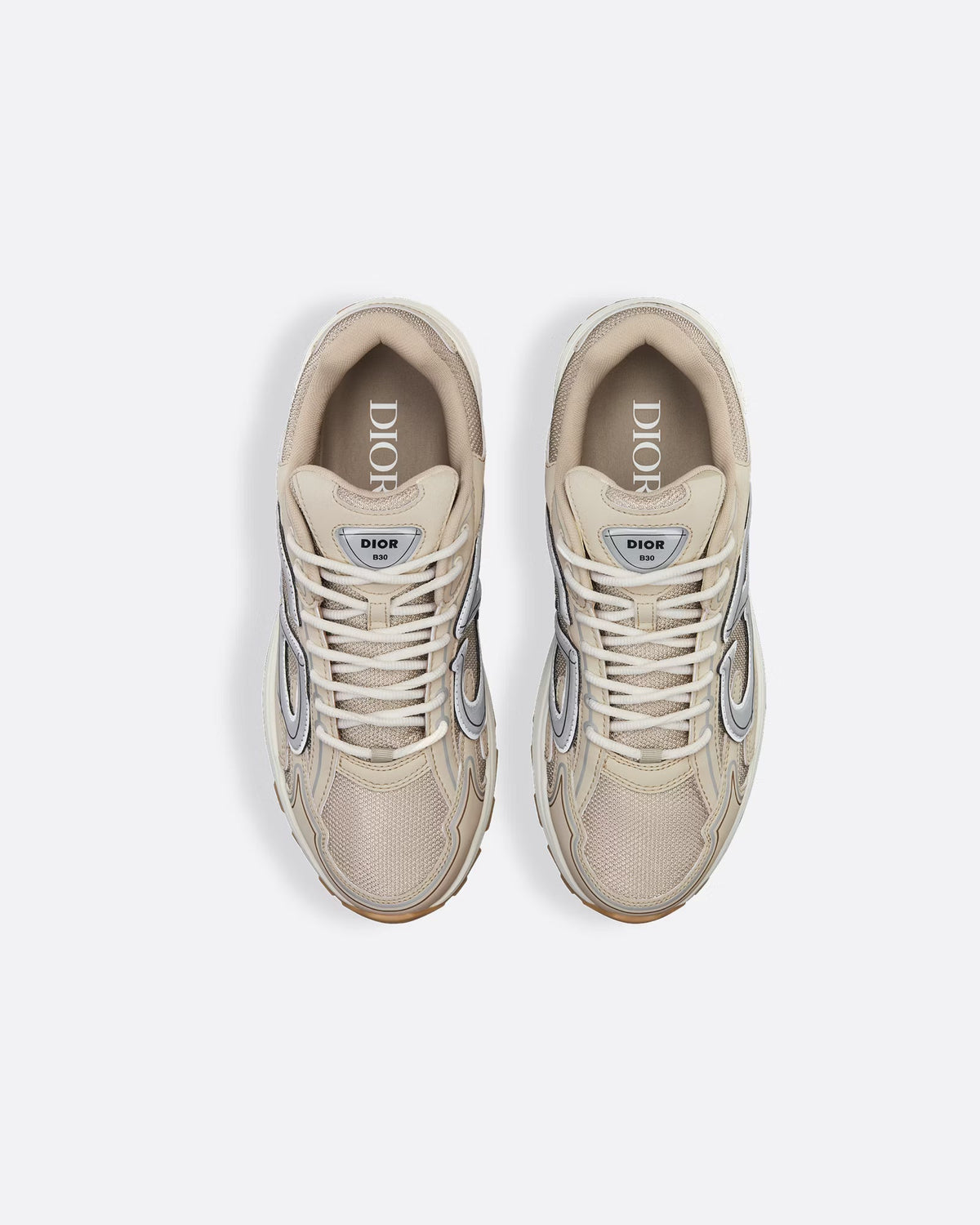 Dior B30 Women's & Men's Shoes - Beige / Cream / Silver / Gum Brown Sneakers