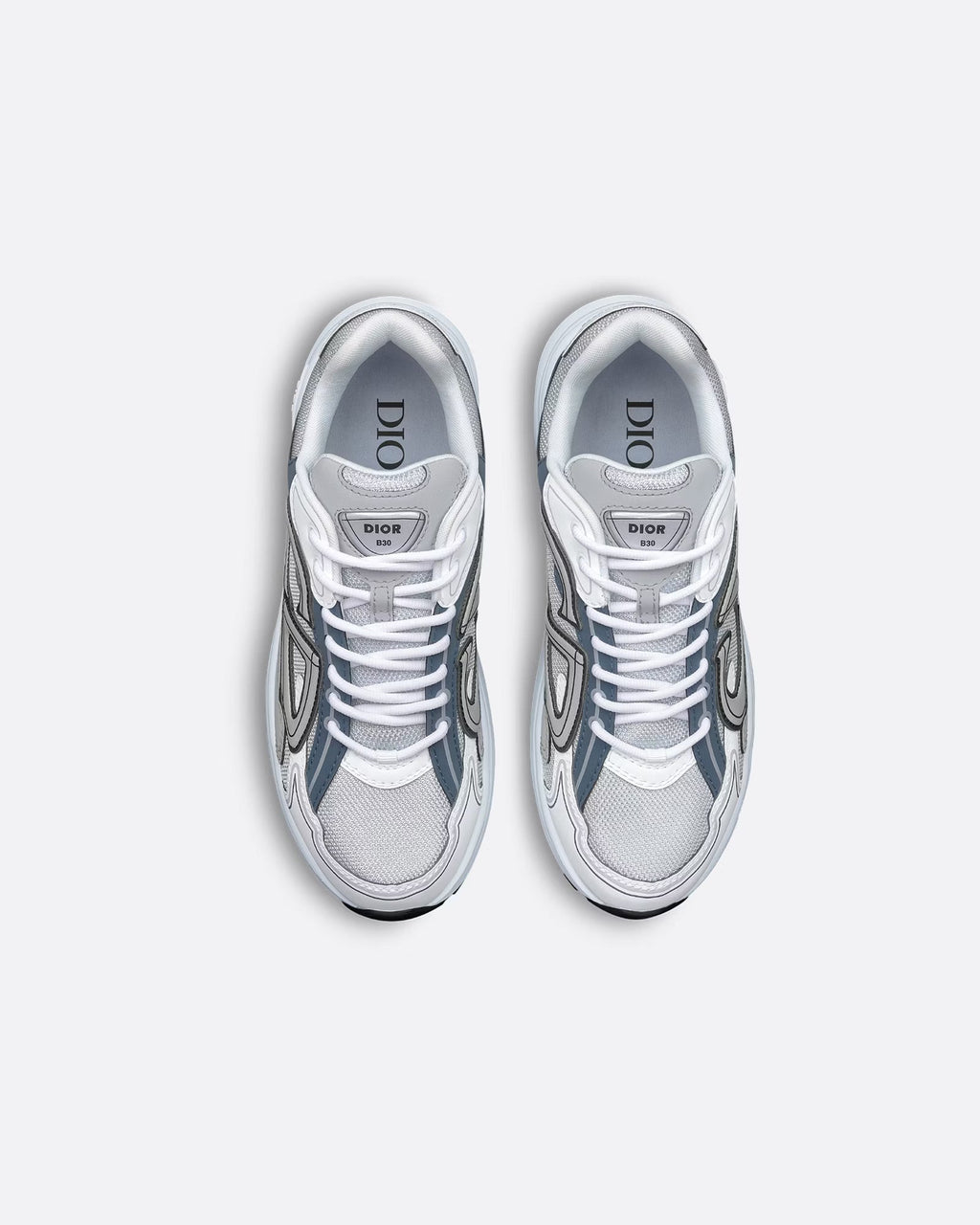 Dior B30 Women's & Men's Shoes - White / Silver Grey / Blue Sneakers