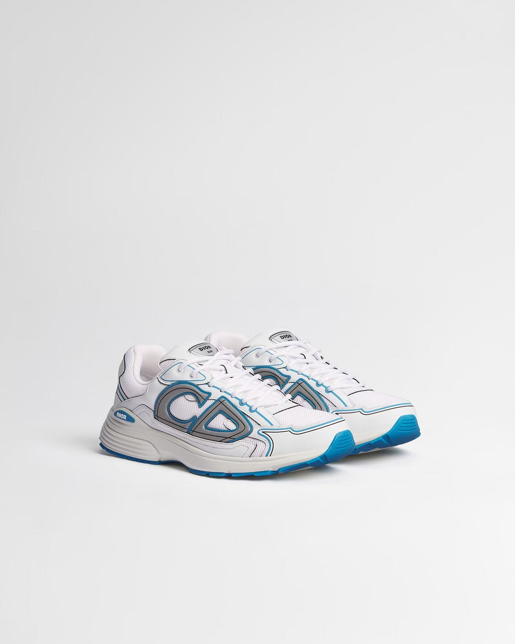Dior B30 Women's & Men's Shoes - White / Silver Grey / Turquoise Blue Sneakers