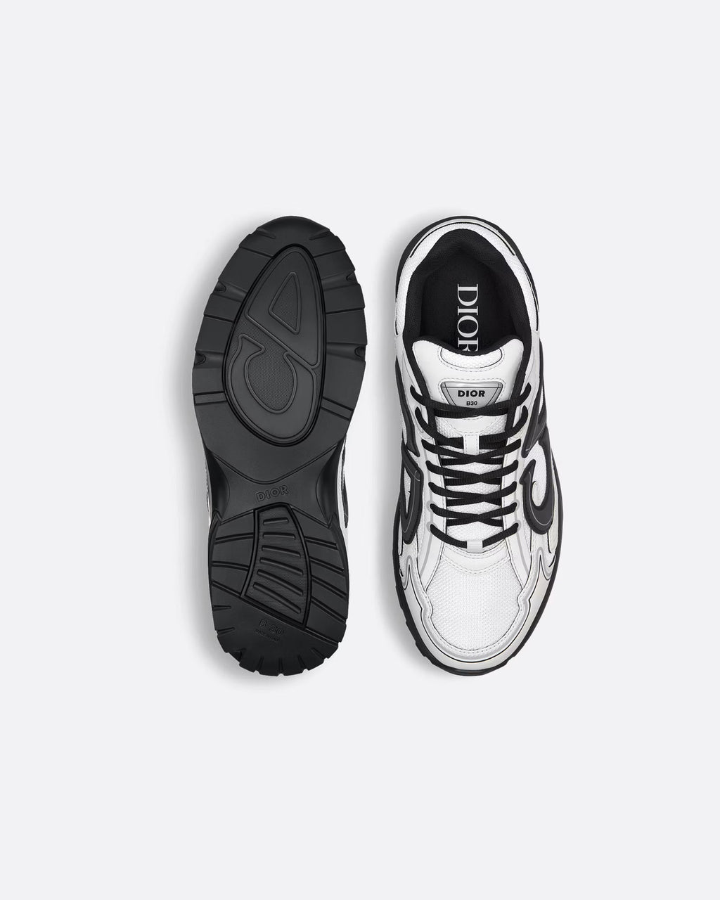 Dior B30 Women's & Men's Shoes - White / Black Low-Top Sneakers