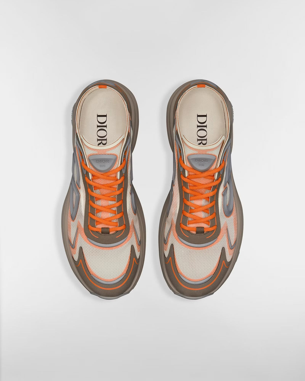 Dior B30 Women's & Men's Shoes - Orange / Taupe / Cream / Grey Sneakers