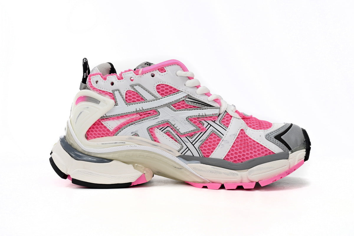 Balenciaga men's shoes Track Runner Sneaker – Distressed Low-Top  balenciaga runners Off-white pink