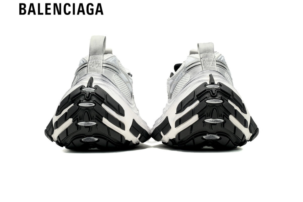 Balenciaga Cargo Sneaker — White Mesh & Grey Distressed Finish