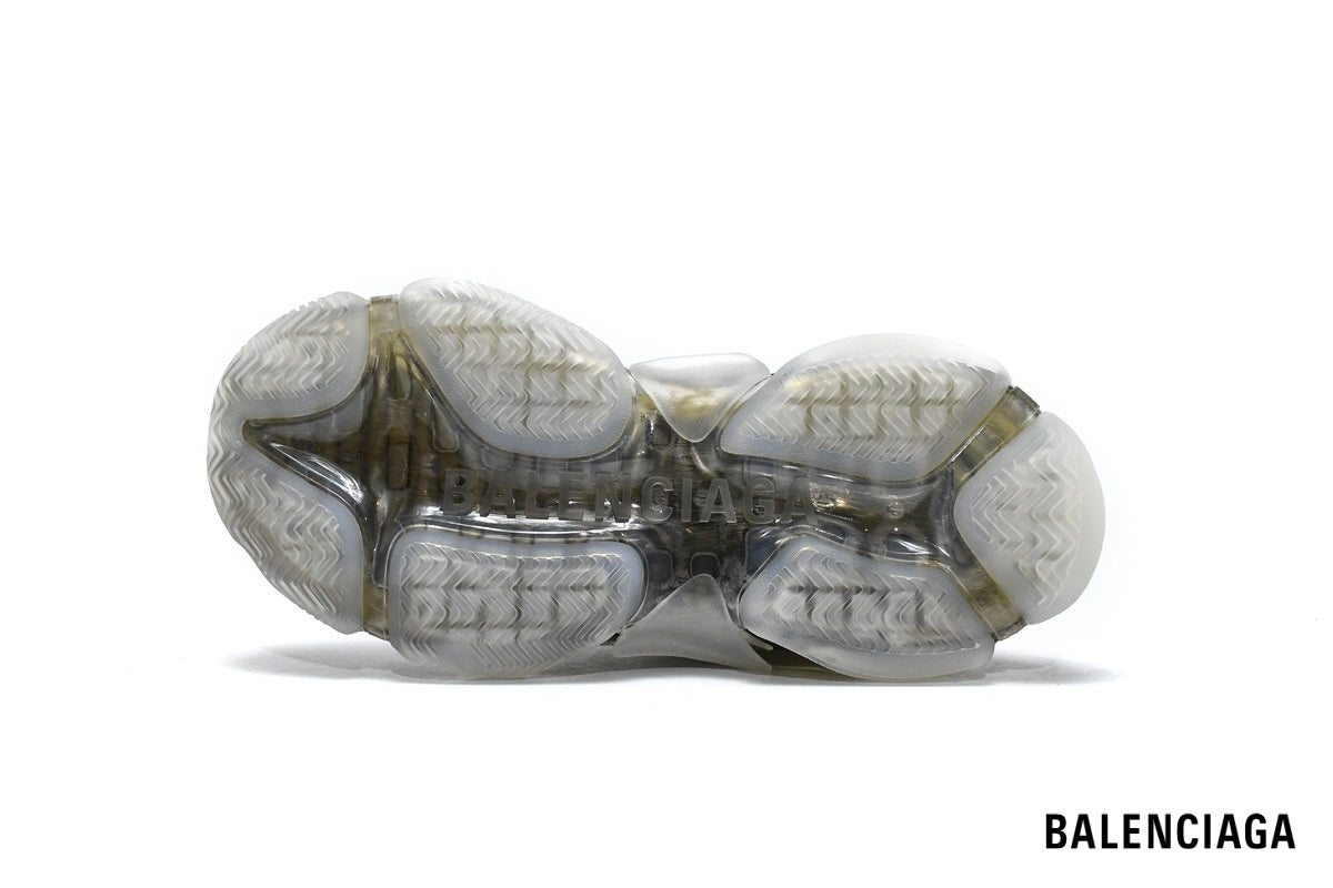 Balenciaga Triple S men's shoes  women sneakers – White, Gold & Clear Sole