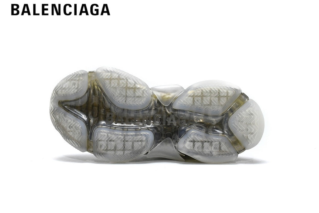 Balenciaga Triple S men's shoes  women sneakers — White & Gold, Clear Sole