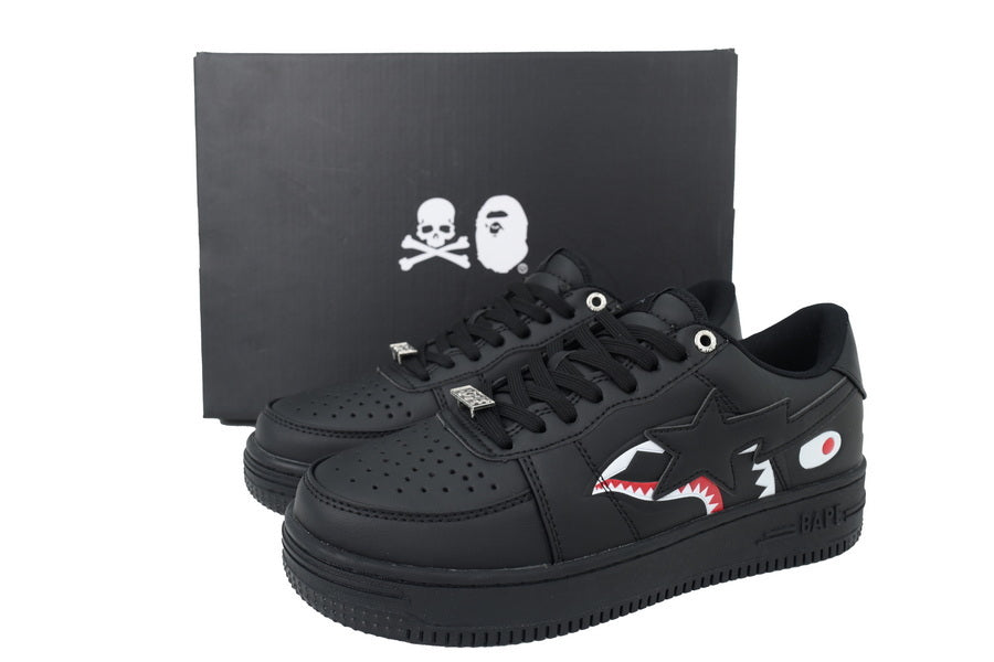 A BATHING APE BAPE STA All Black Shark & Camo Graphic Sneakers | Women's & Men's Skate-Inspired Shoes
