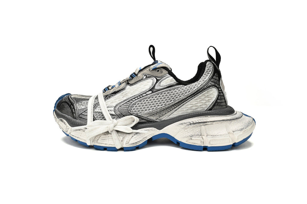 Balenciaga 3XL  men's shoes Track   Sneaker – Low-Top Chunky Sole  balenciaga runners White and blue