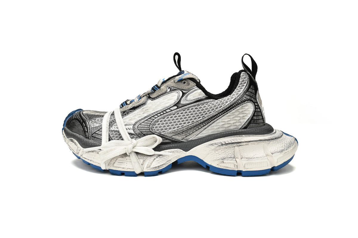 Balenciaga 3XL  men's shoes Track   Sneaker – Low-Top Chunky Sole  balenciaga runners White and blue