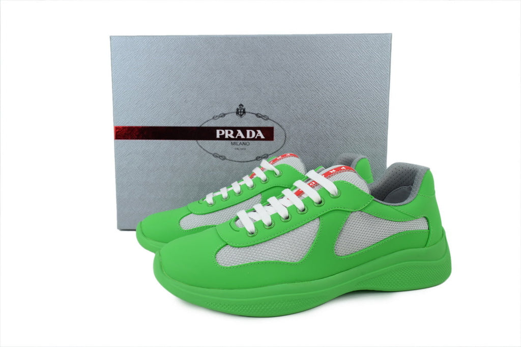 Prada America's Cup Sneakers slip ons womens  prada designer mens shoes Green-gray