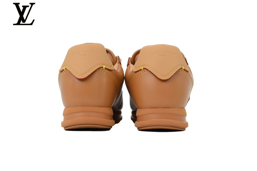 Louis Vuitton Low Top Sneaker in Tan Smooth Leather with Embossed Logo
