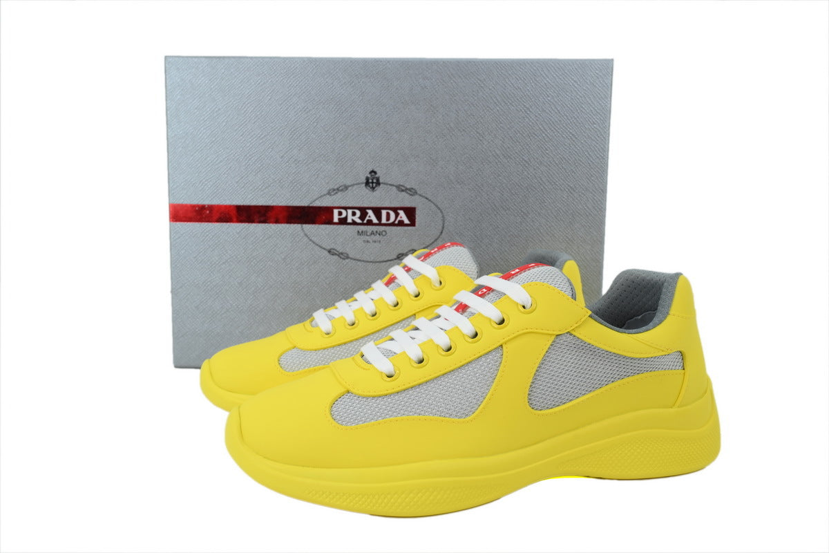 Prada America's Cup Sneakers slip ons womens  prada designer mens shoes yellow