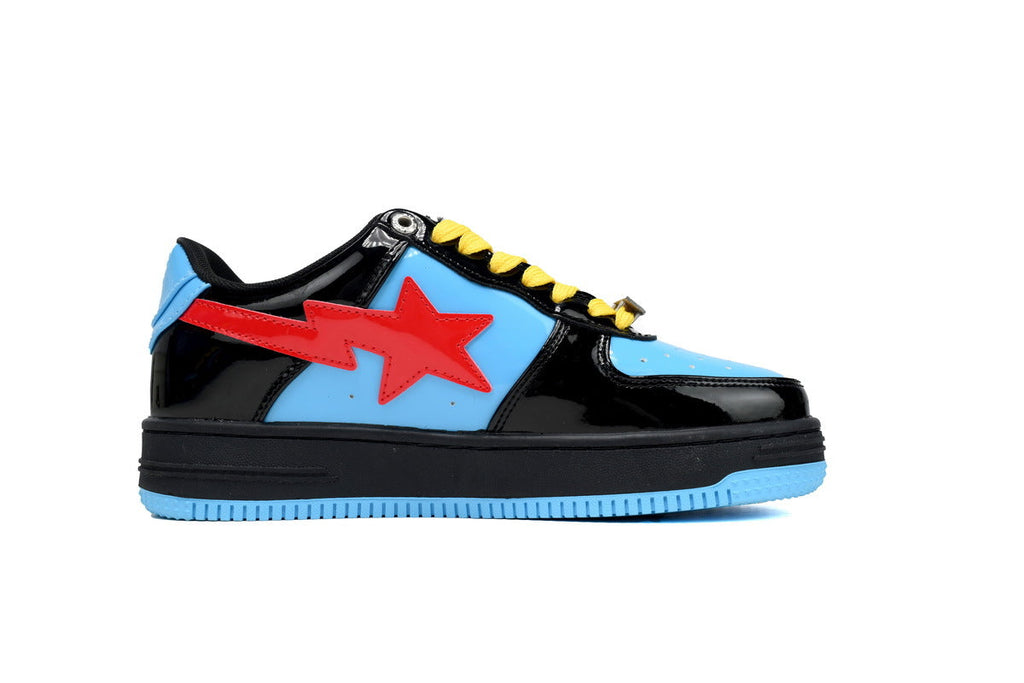 A BATHING APE BAPE STA Black & Sky Blue Colorblock Sneakers | Women's & Men's Skate-Inspired Shoes