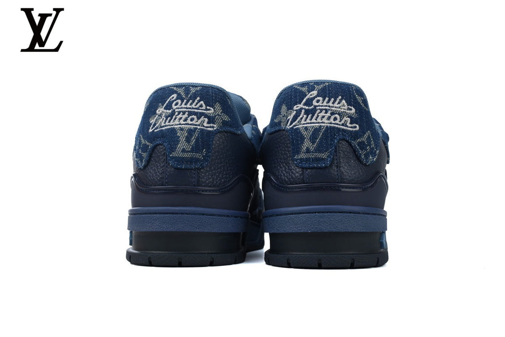 Louis Vuitton Trainer  shoes for man  women Sneaker – Navy Denim Monogram