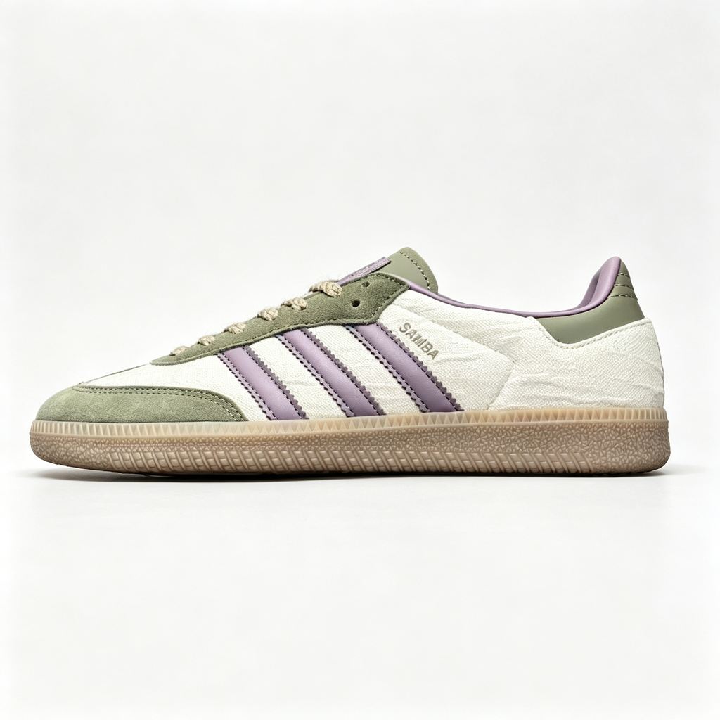 adidas samba  women's shoes  men's samba sneakers adidas samba Off-White / Green / Lavender / Gum