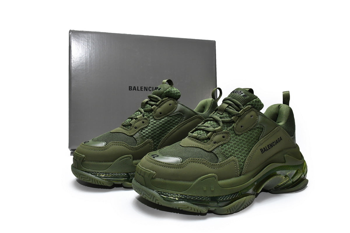 Balenciaga men's shoes Track Triple S Clear Sole Sneakers balenciaga runners  Army green