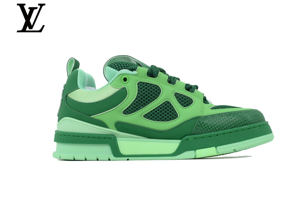 Louis Vuitton Trainer  shoes for man  women Sneaker – Two-Tone Green Mesh & Leather