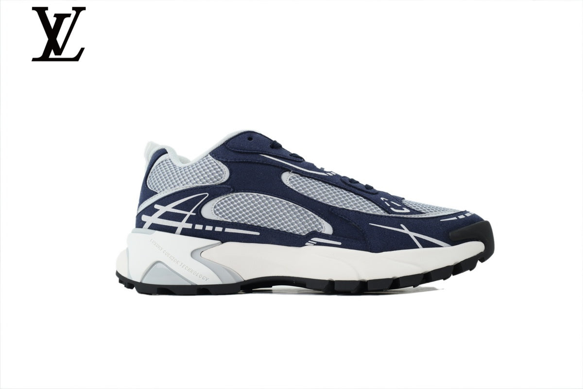 Louis Vuitton shoes for man  women Runaway Sneaker – Navy & White Mesh Dad Shoe