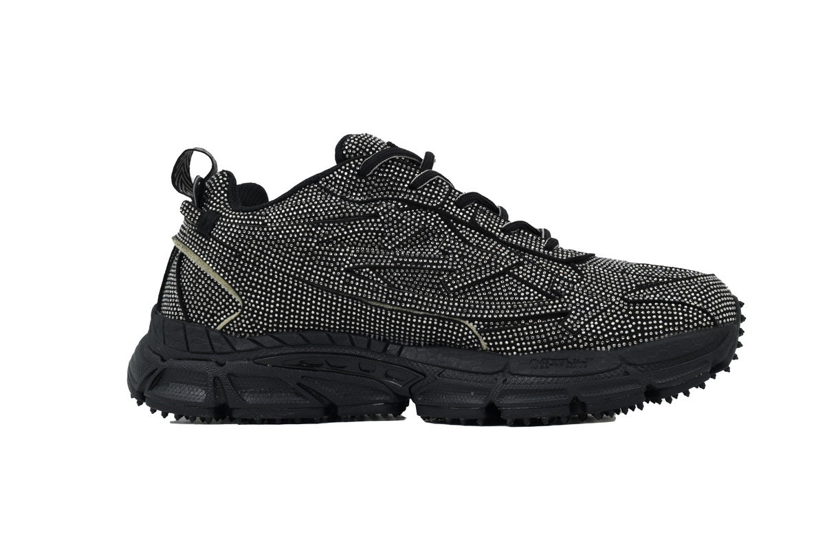 Off-White Be Right Back Women's Men's Black Sparkle Chunky Sneakers