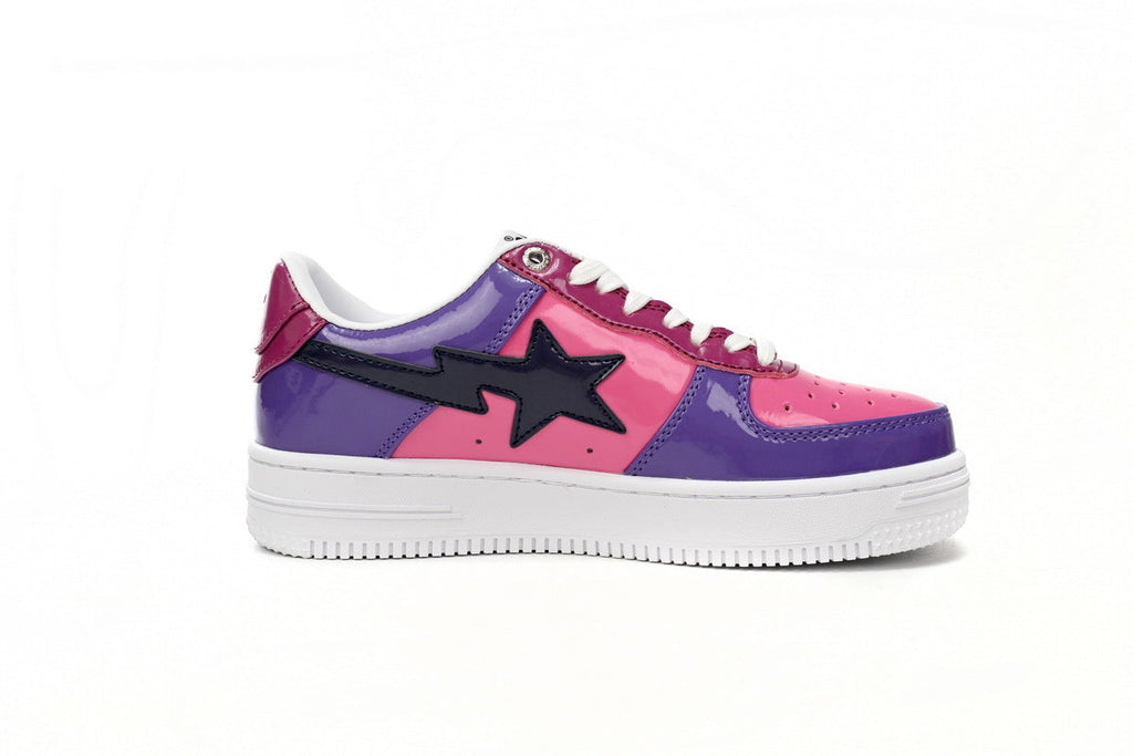 A BATHING APE BAPE STA Glossy Pink & Purple Sneakers | Women's & Men's Skate-Inspired Shoes