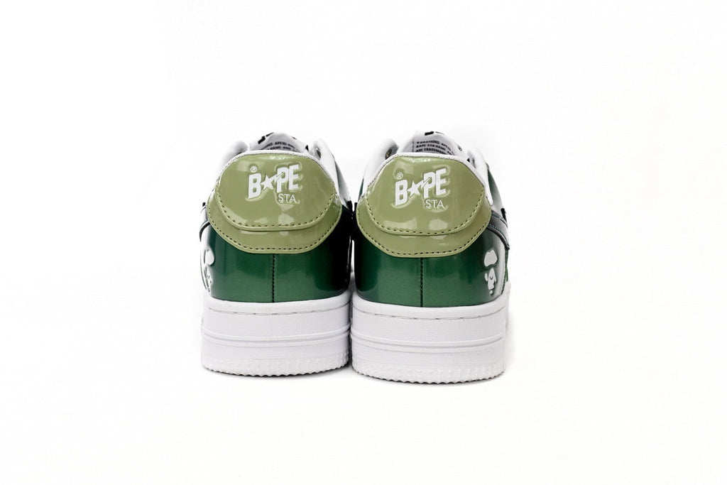 A BATHING APE BAPE STA Glossy Forest & Lime Green Sneakers | Women's & Men's Skate-Inspired Shoes