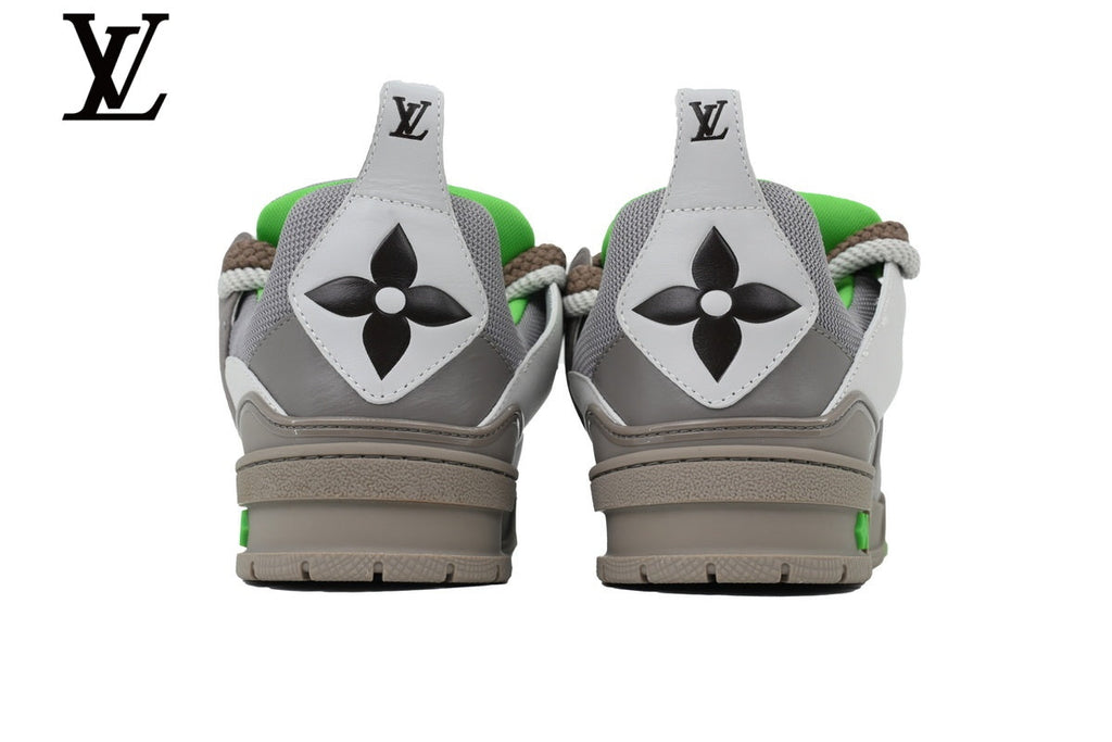 Louis Vuitton shoes for man  women Skate Sneakers – Grey, White & Green