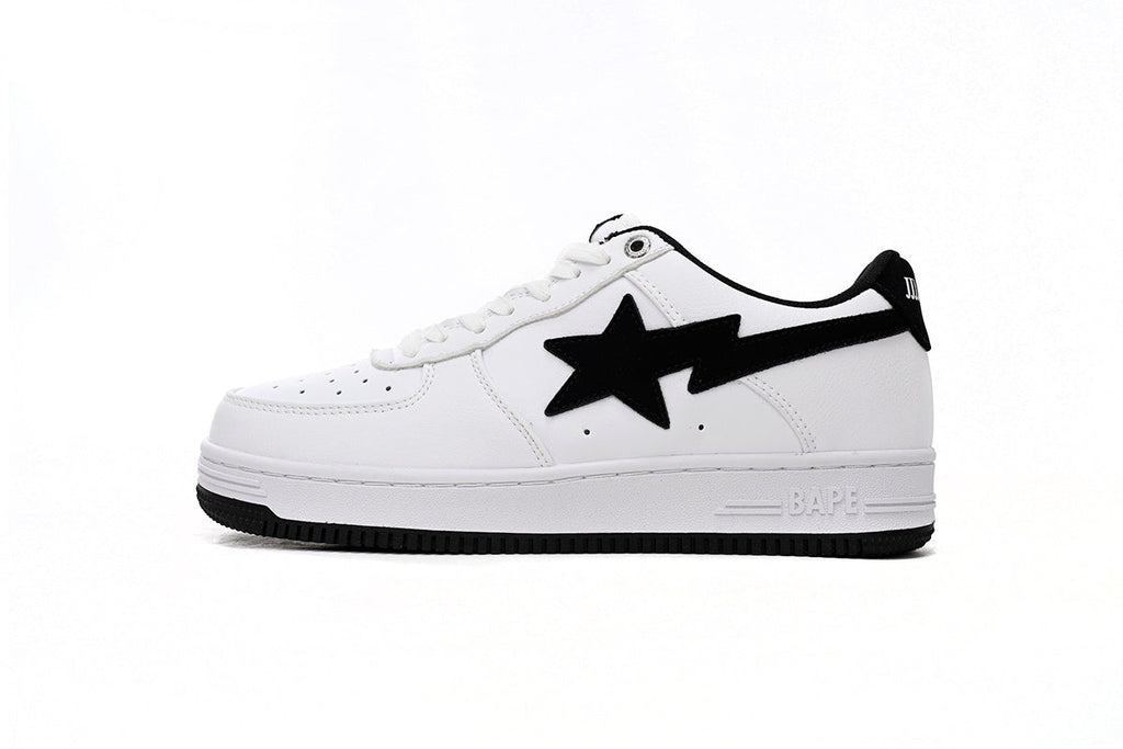 A BATHING APE BAPE STA White & Black Sneakers | Women's & Men's Skate-Inspired Shoes