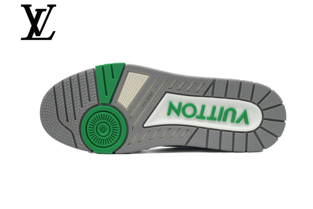 Louis Vuitton Trainer shoes for man  women Sneakers - White, Black and Green