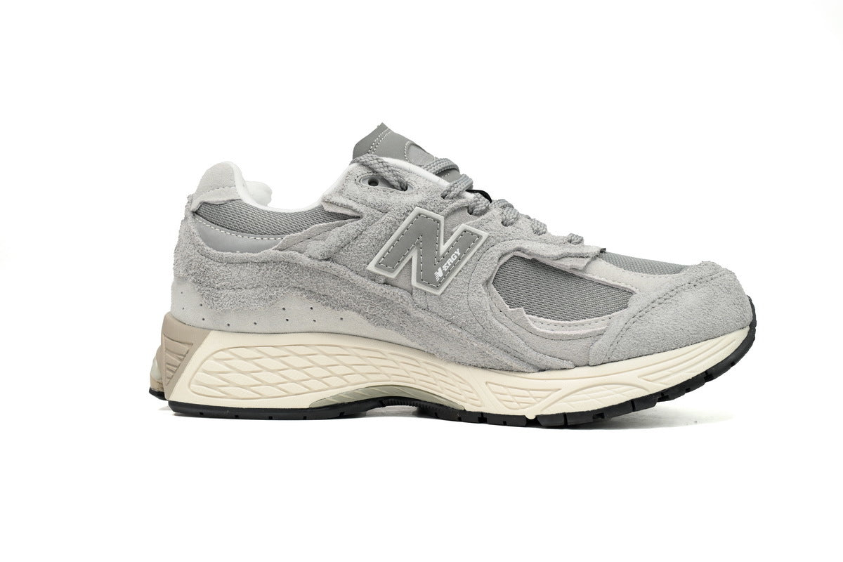 New Balance 2002R Women's & Men's Grey & Cream Distressed Retro Sneakers