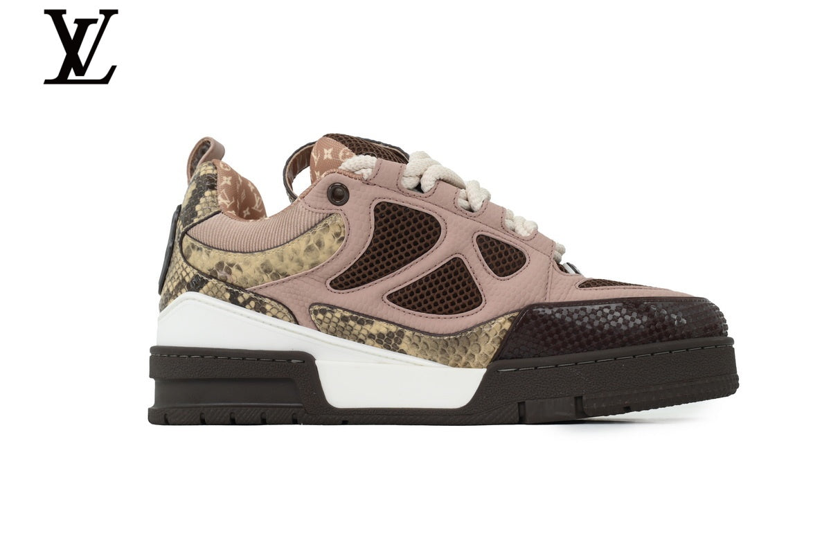 Louis Vuitton shoes for man  women Skate Sneaker – Pink Snake Print
