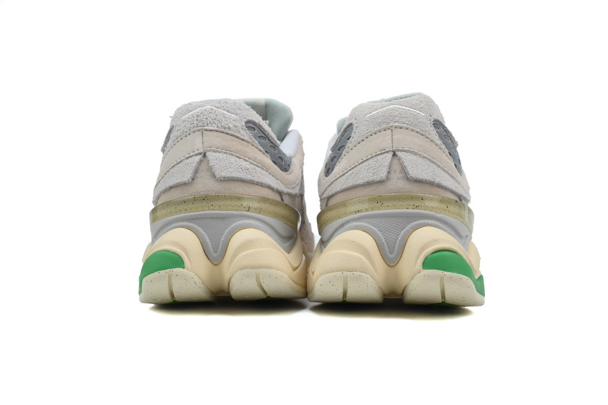 New Balance 9060 Women's & Men's Grey Cream Green Chunky Retro Sneakers