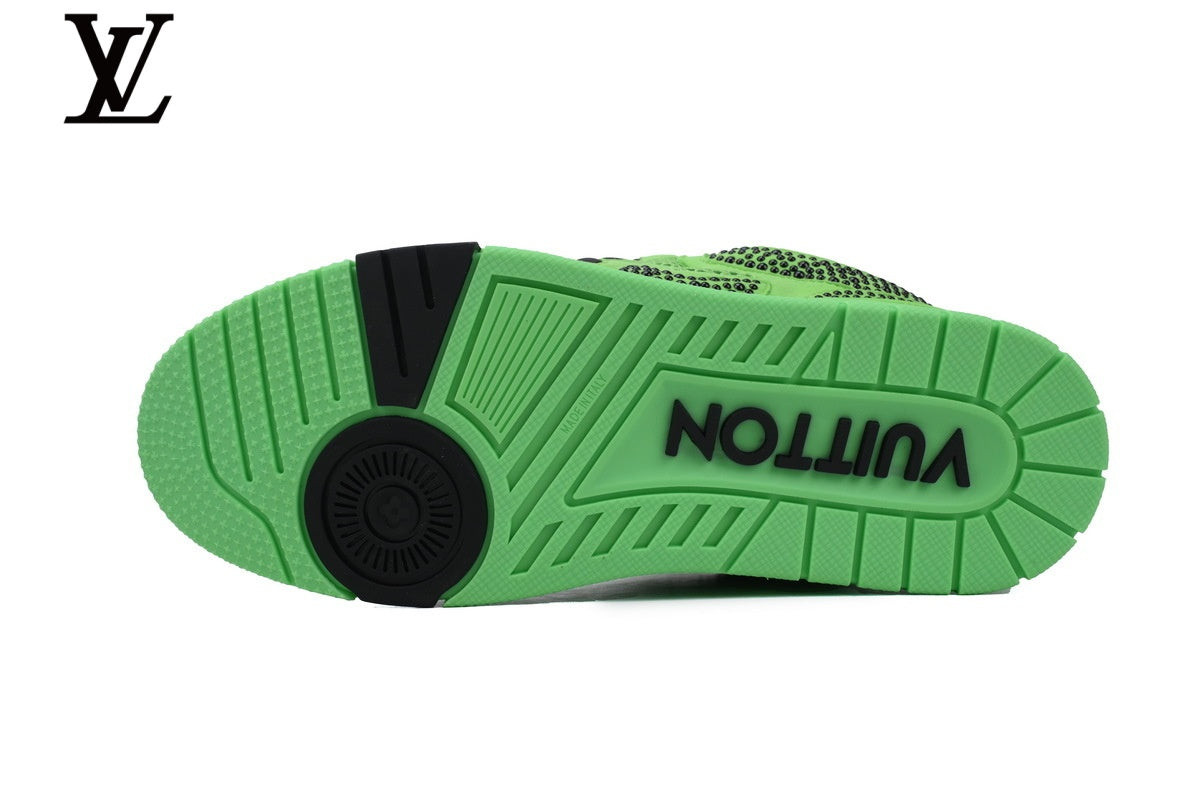 Louis Vuitton shoes for man  women Skate Sneaker – Green Rhinestone