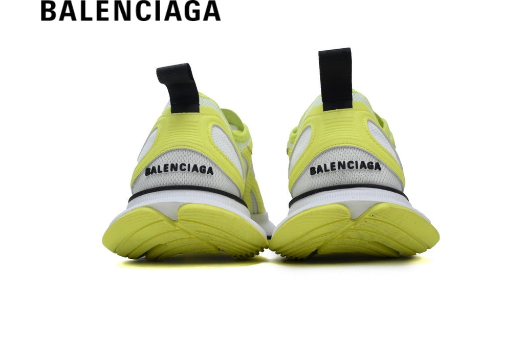 Balenciaga Running Sneakers in White and Fluorescent Yellow
