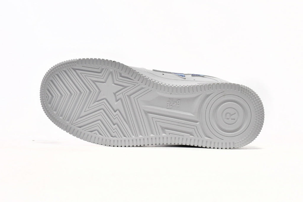 A BATHING APE BAPE STA White & Blue Camo Sneakers | Women's & Men's Skate-Inspired Shoes