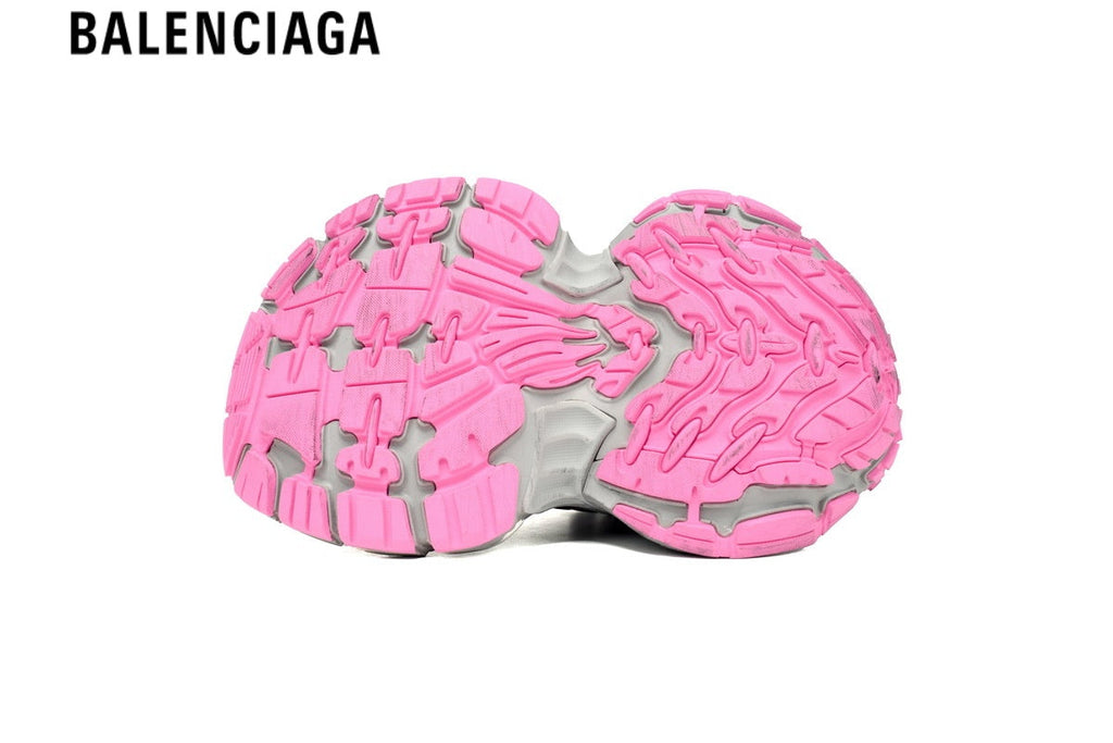 Balenciaga Cargo men's shoes  women sneakers— Grey Mesh & Pink Distressed Overlays