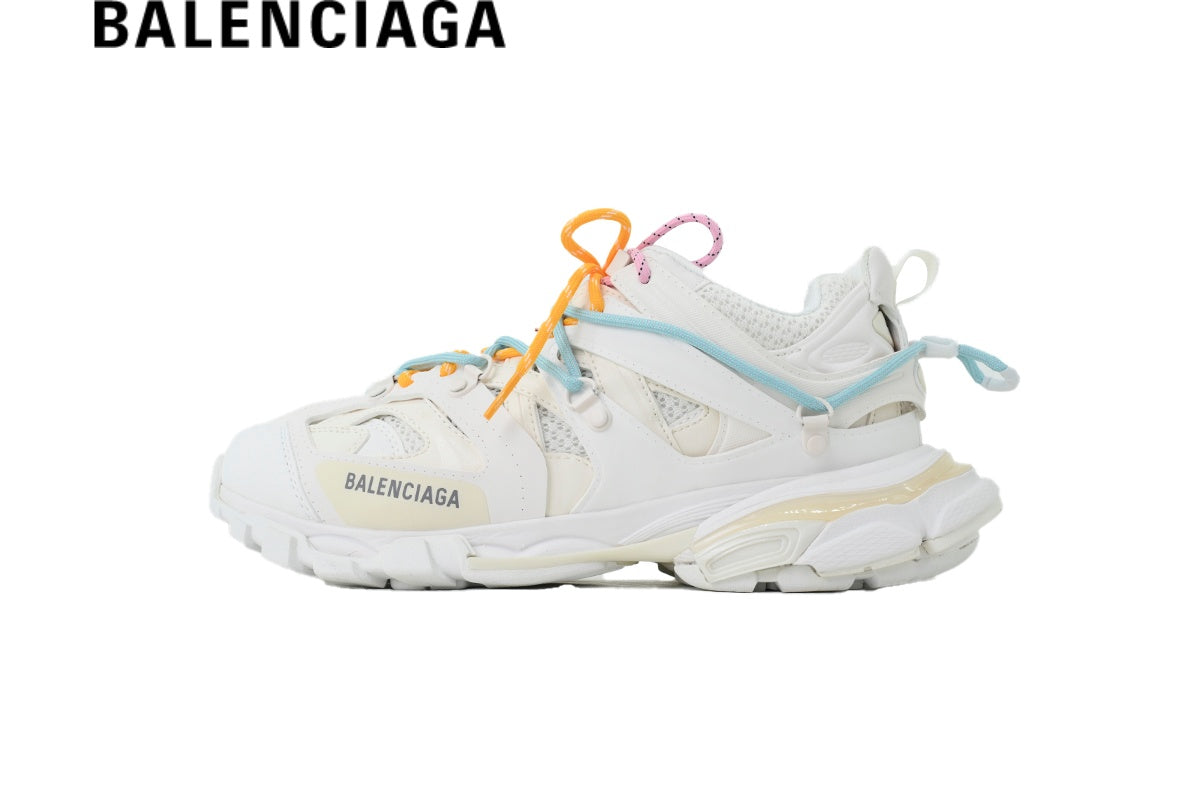 Balenciaga Track men's shoes  women sneakers White Multicolor Laces